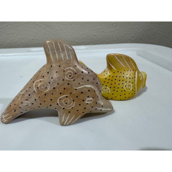 Soapstone Hand Carved Fish Dolphin - Picture 3 of 9